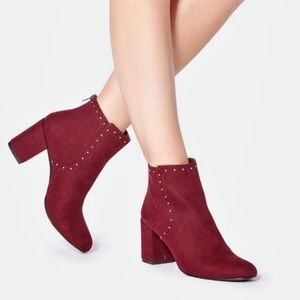 Burgundy suede aubra boots